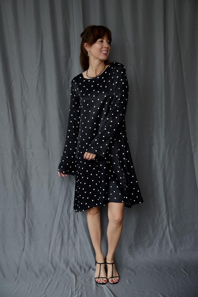 Платье в горох из 100% вискозы