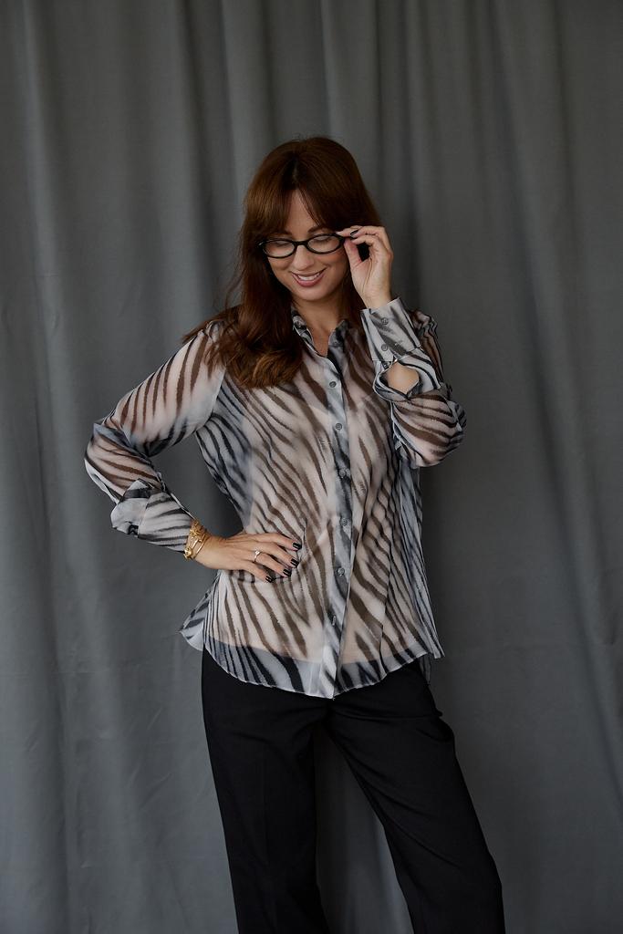 Блуза  зебра с топом внутри