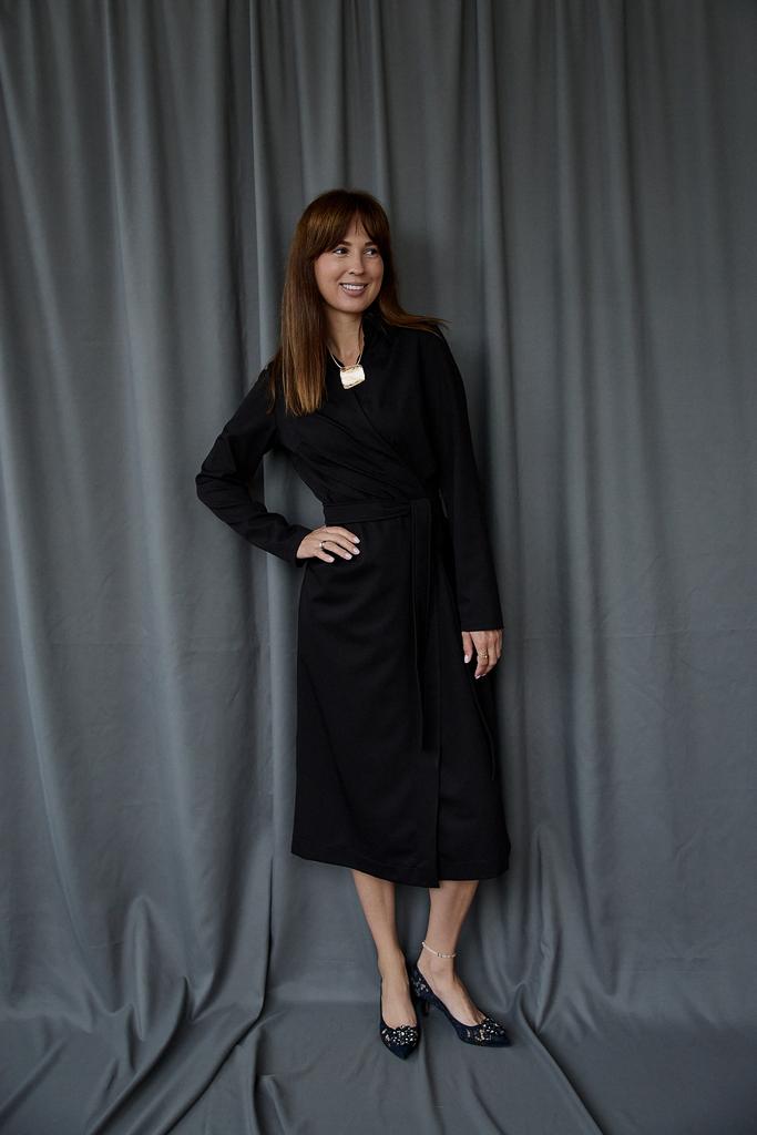 Платье на запАх чёрное