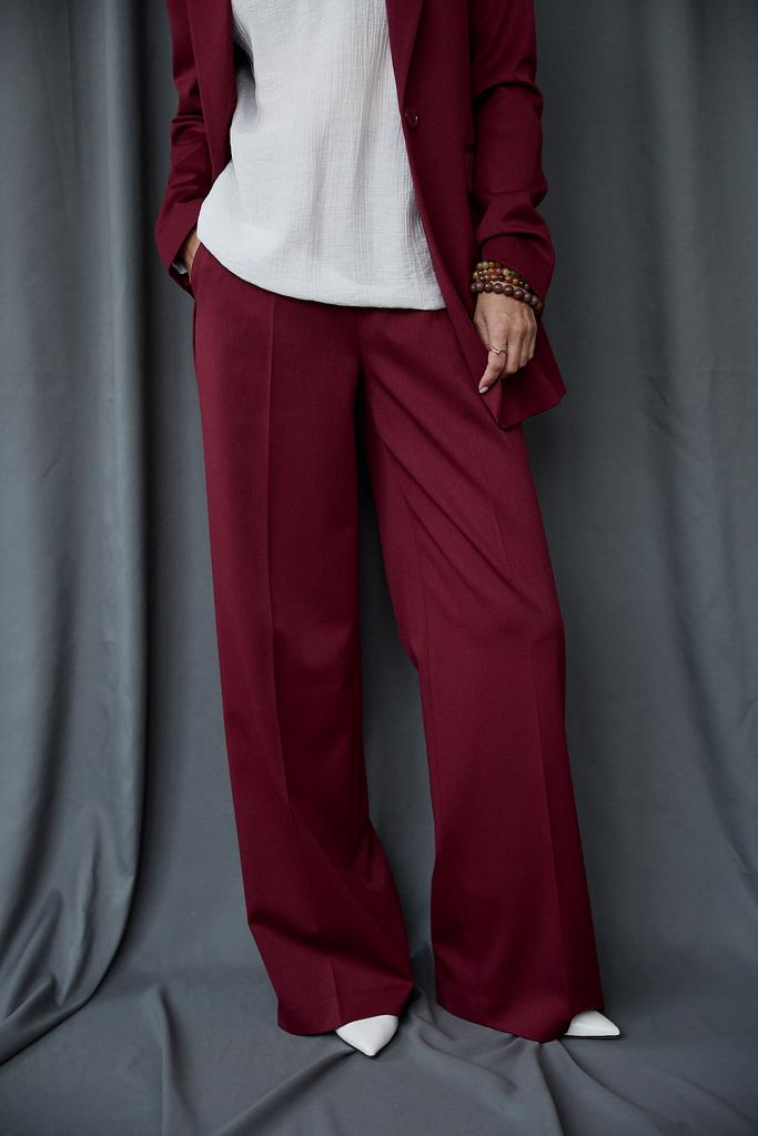 Брюки из  вискозы бордовые