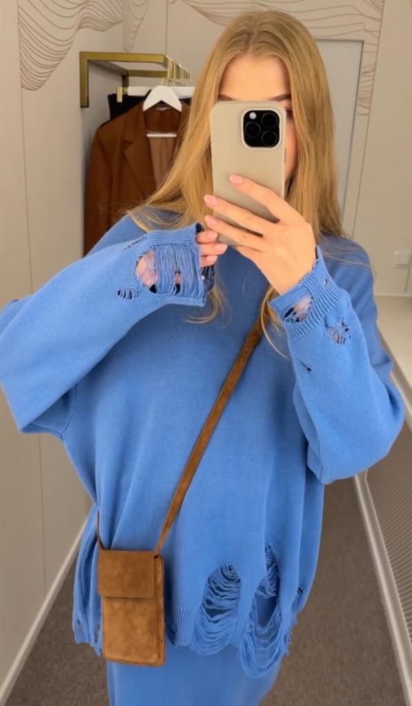 Джемпер гранж синий