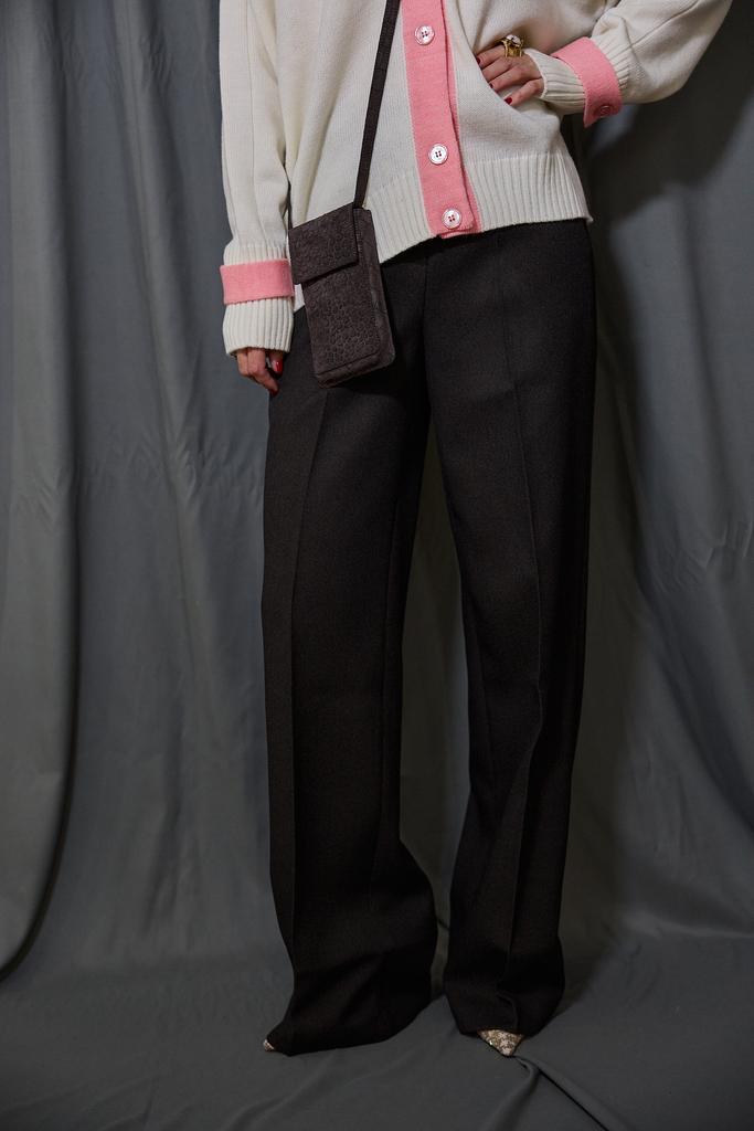 Брюки  коричнево-серые умеренные палаццо