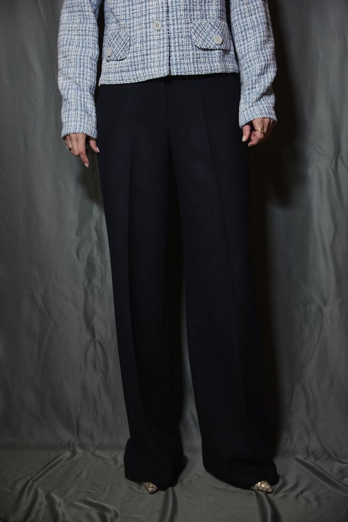 Брюки  синие шерстяные палаццо