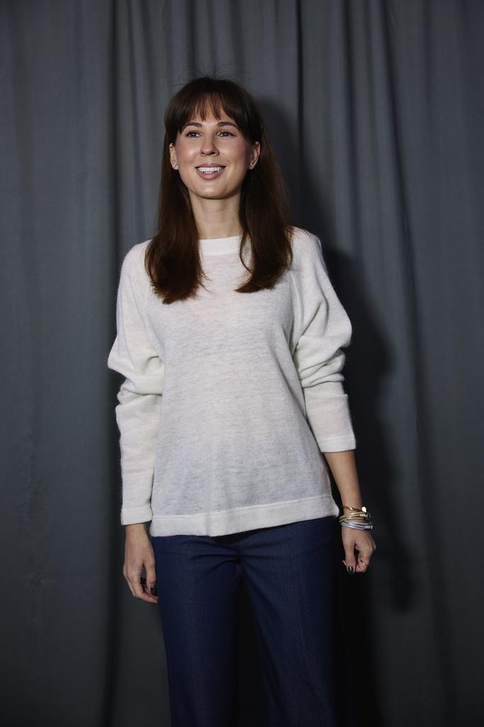 Джемпер молочный с ангорой