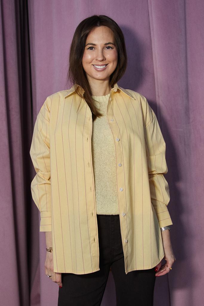 Рубашка желтая в полоску