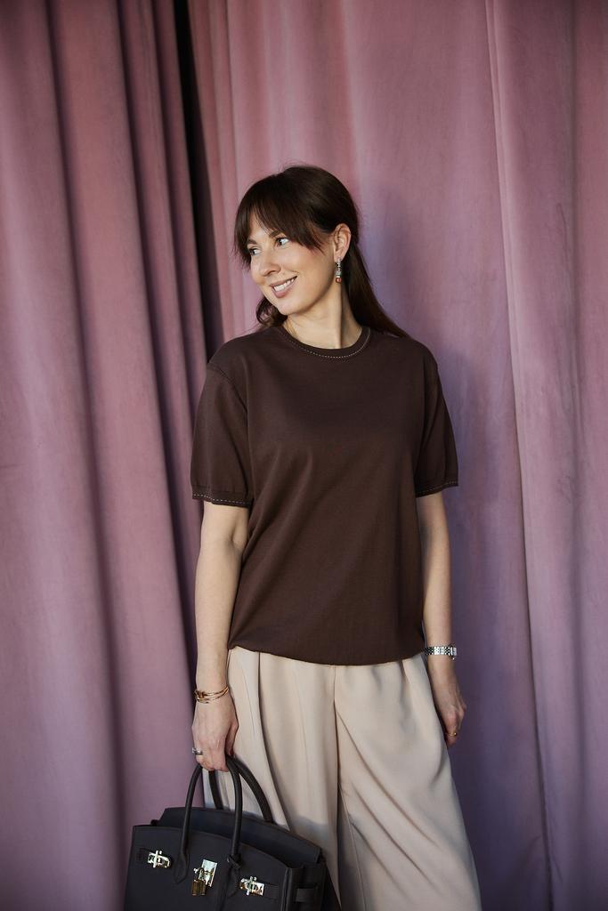 Футболка трикотаж коричневая из  мужской коллекции