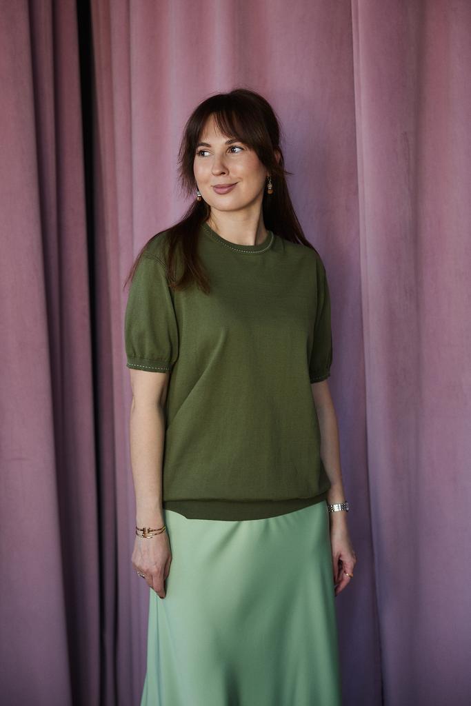 Футболка трикотаж хаки из  мужской коллекции