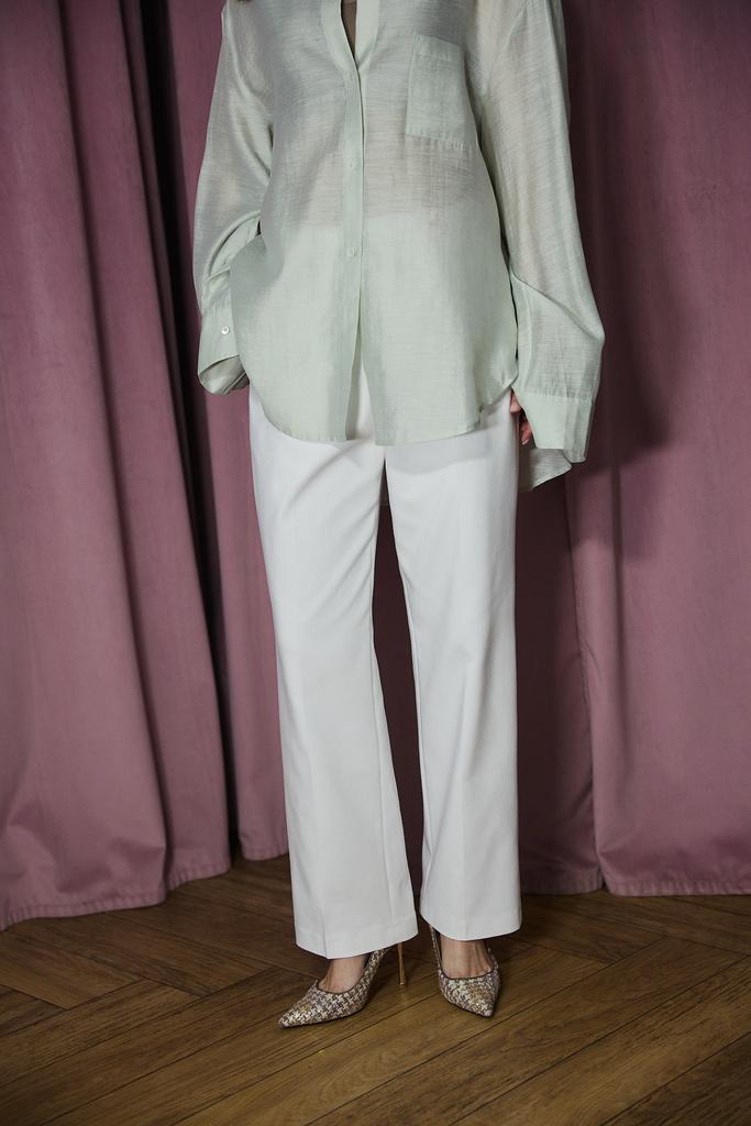 Брюки белые прямые полная длина