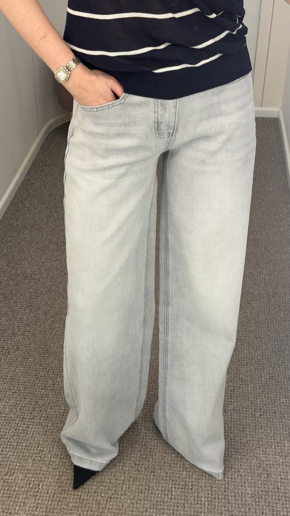 Джинсы серые   широкие