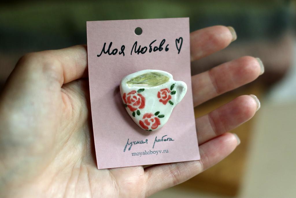 брошь "Кружка кофе"