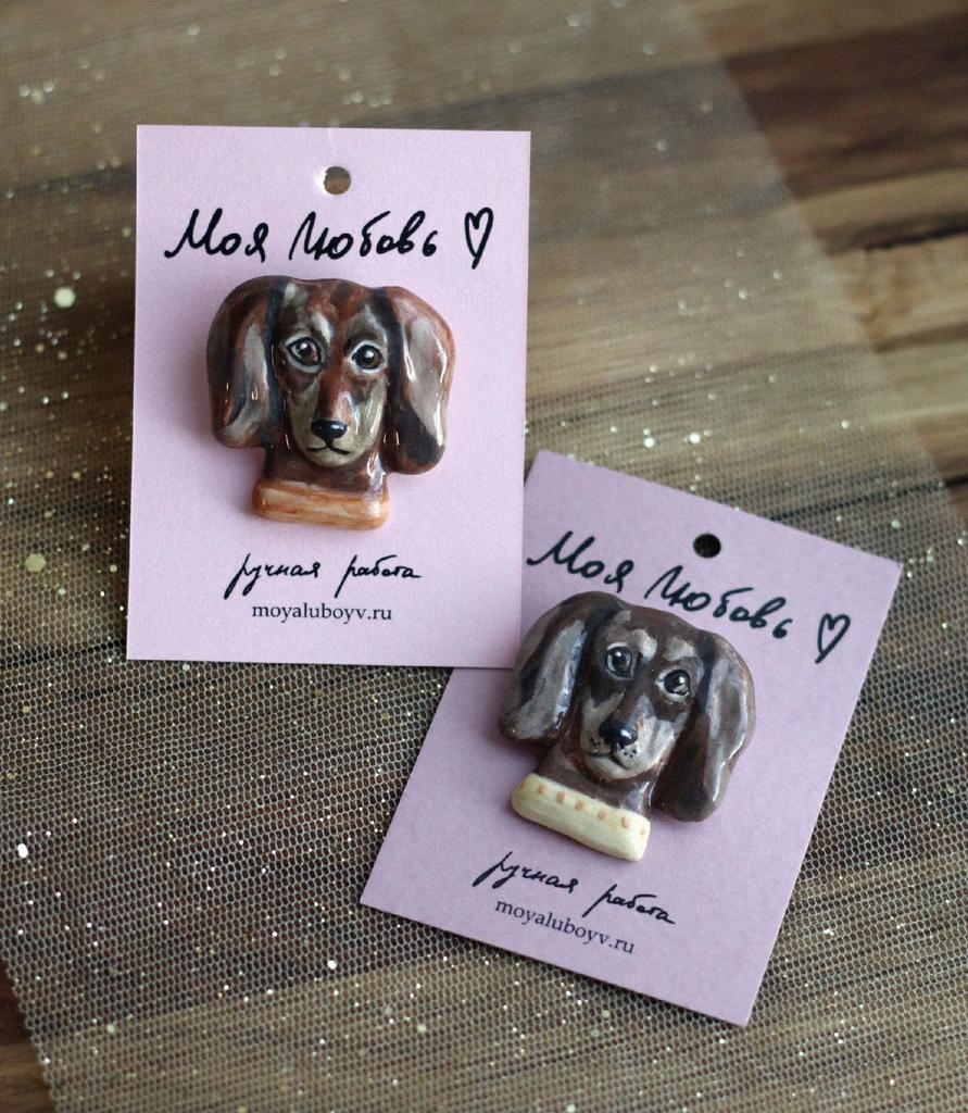 брошь "Такса"