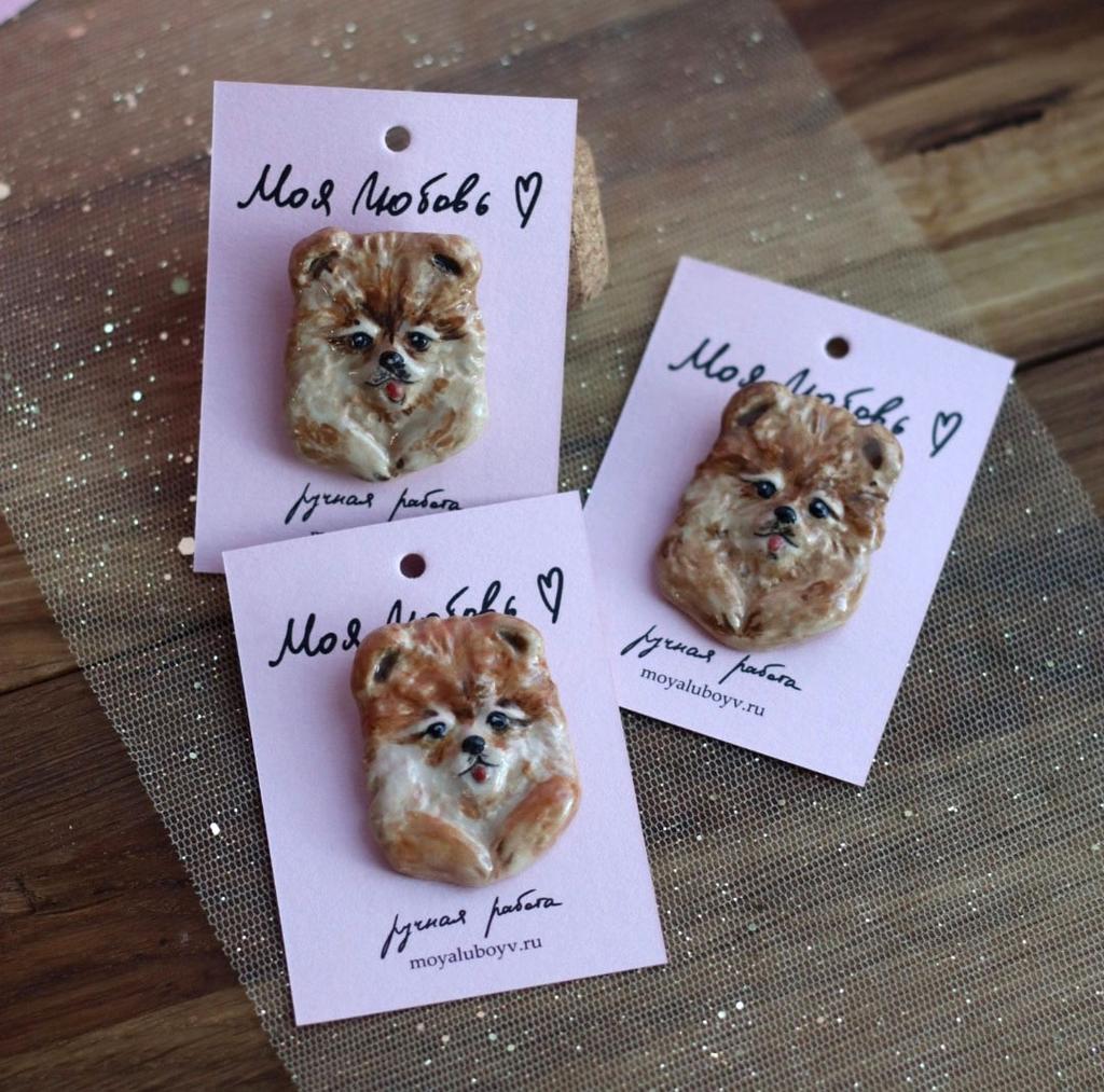 брошь "Шпиц"