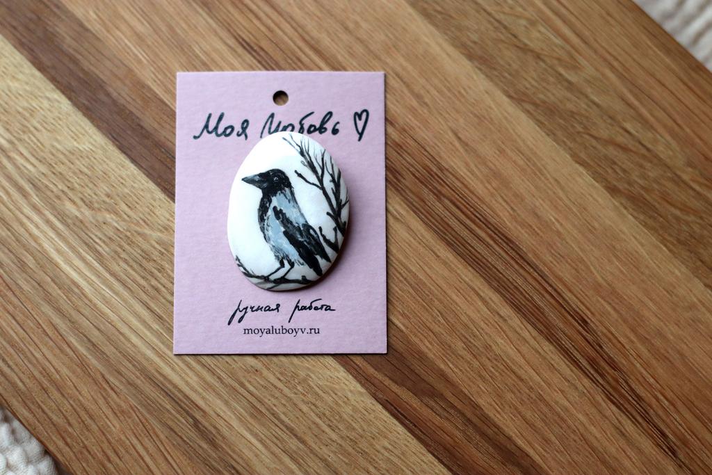 брошь "Ворона"