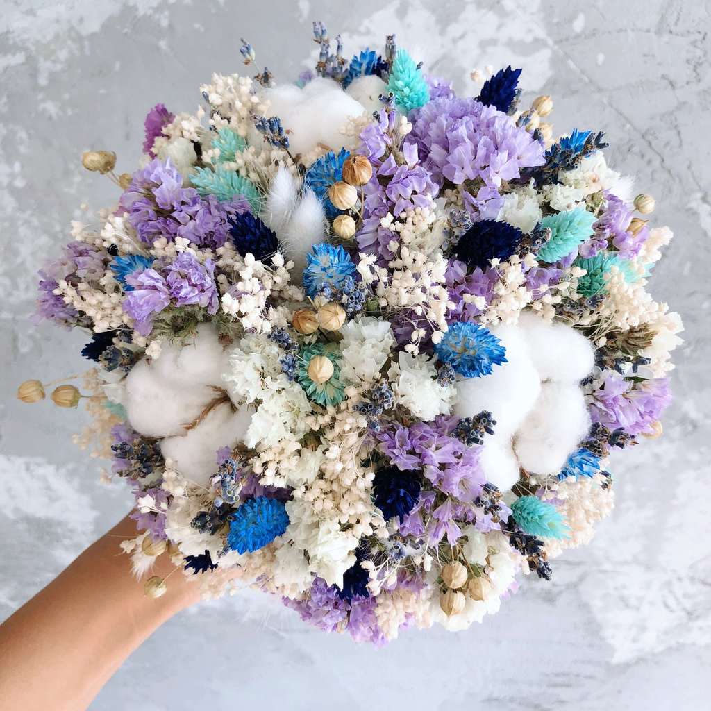 букет из сухоцветов голубой Fleur&Décor