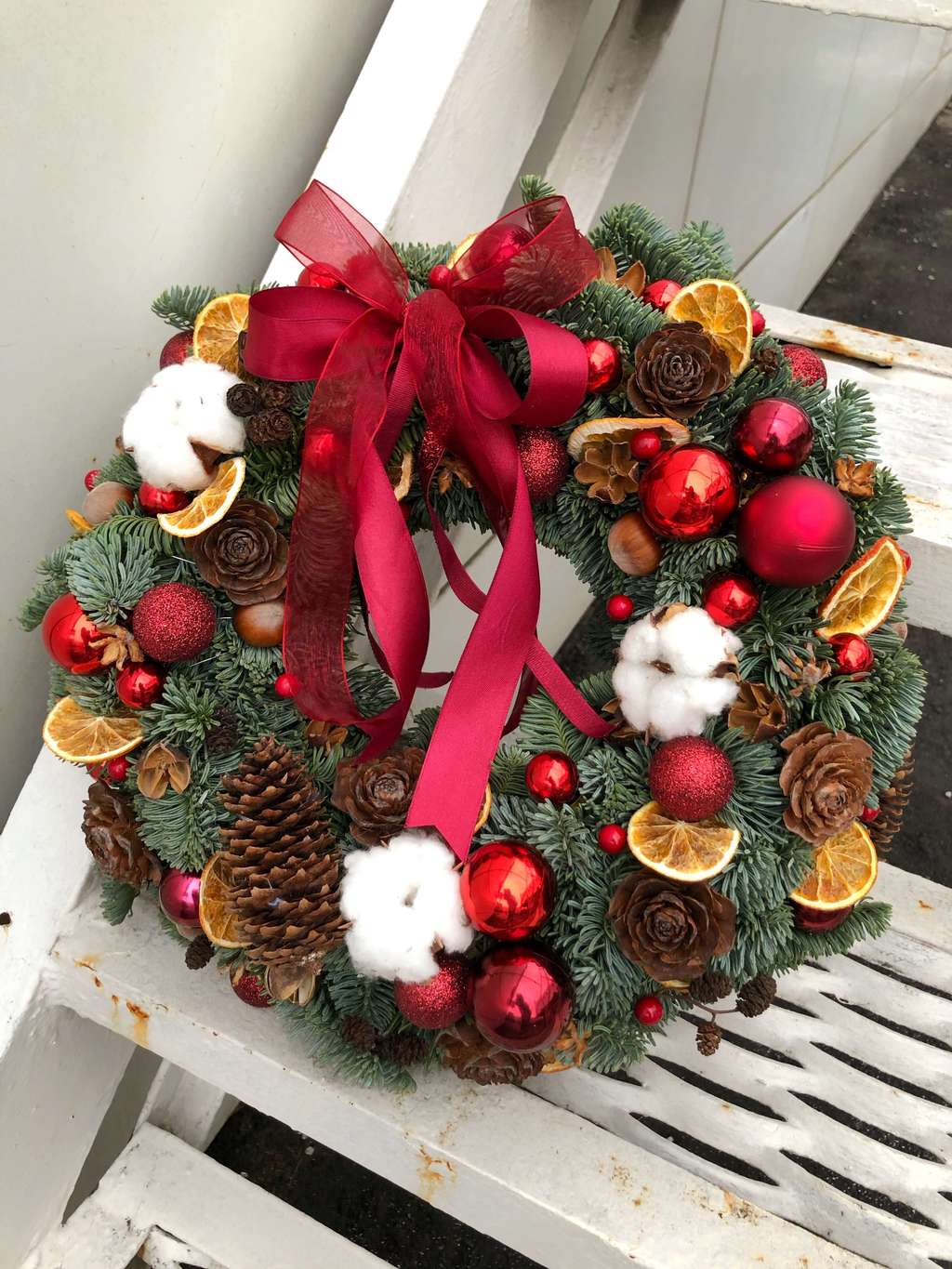 Рождественский венок с апельсинами