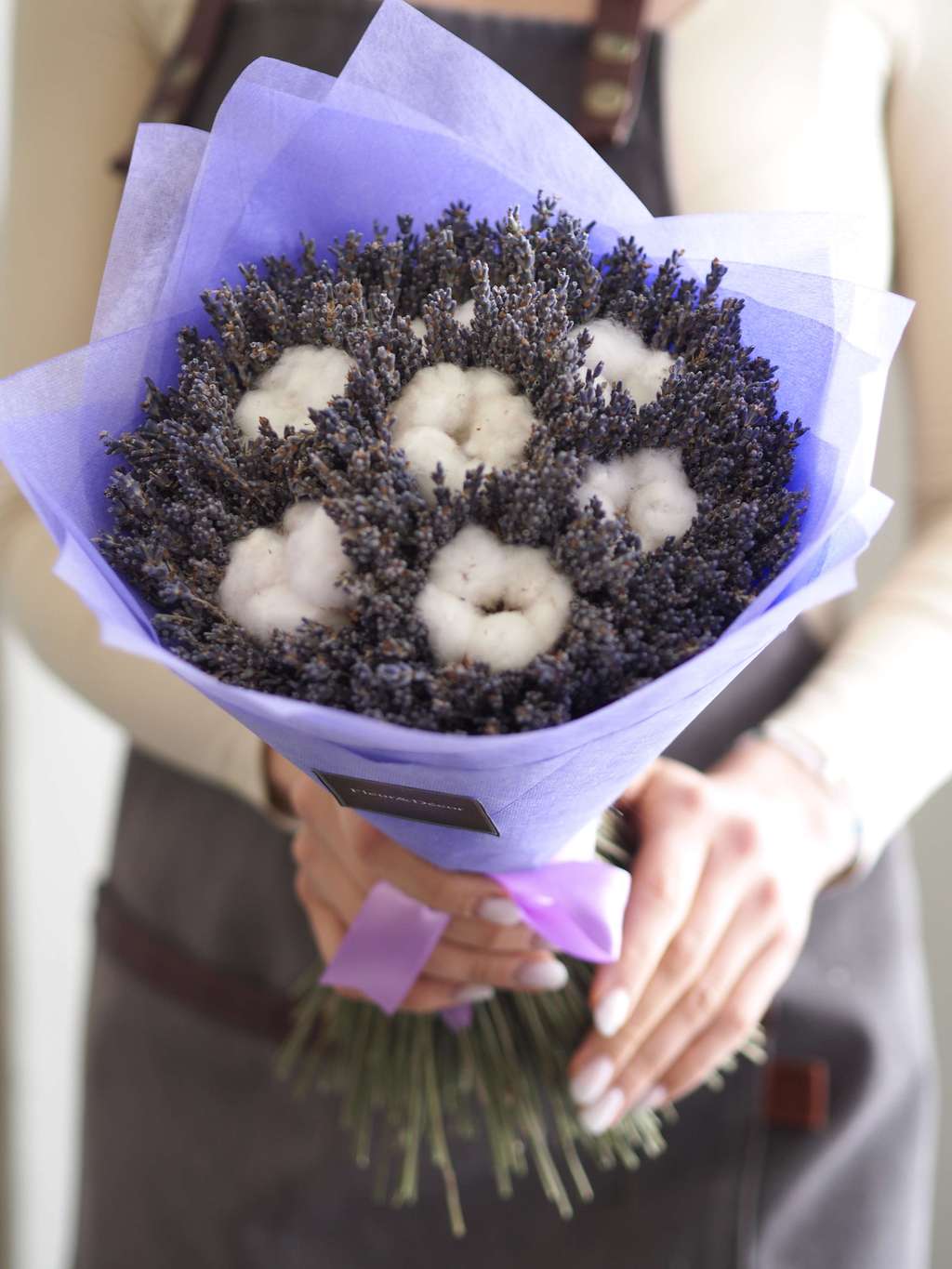 букет из лаванды с хлопком lafleurdecor.ru