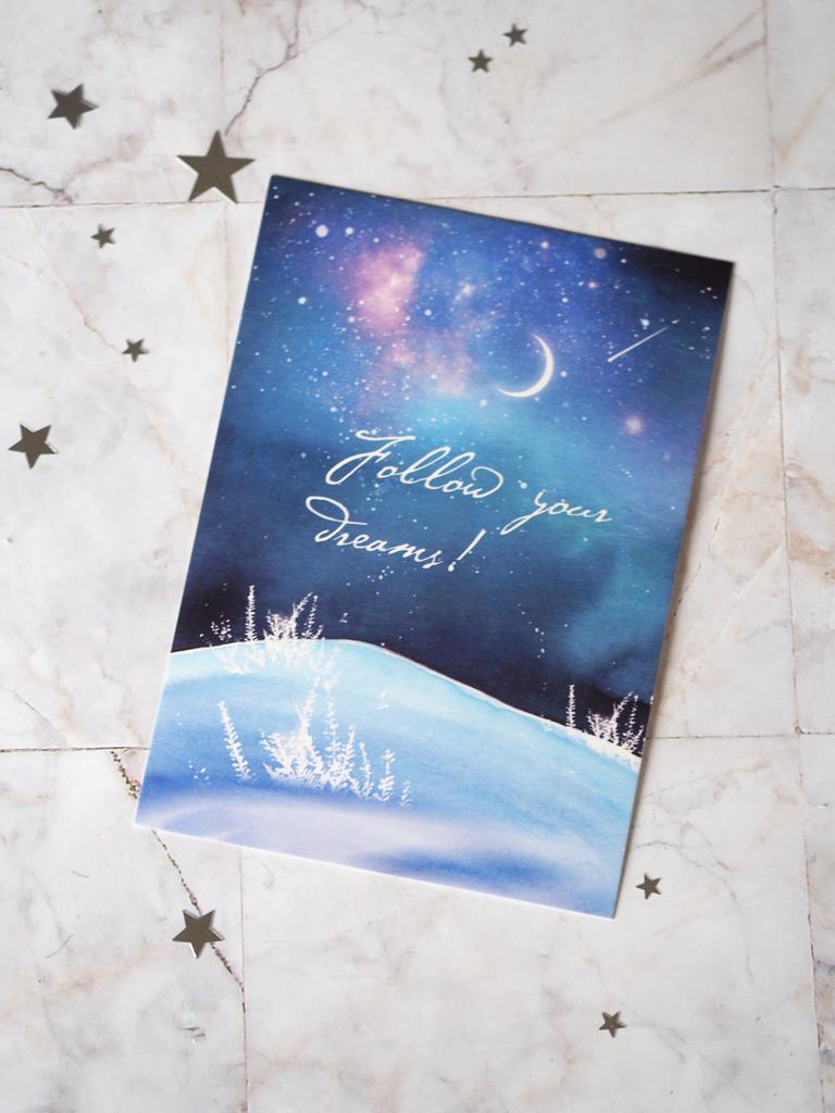 Открытка с ночным небом