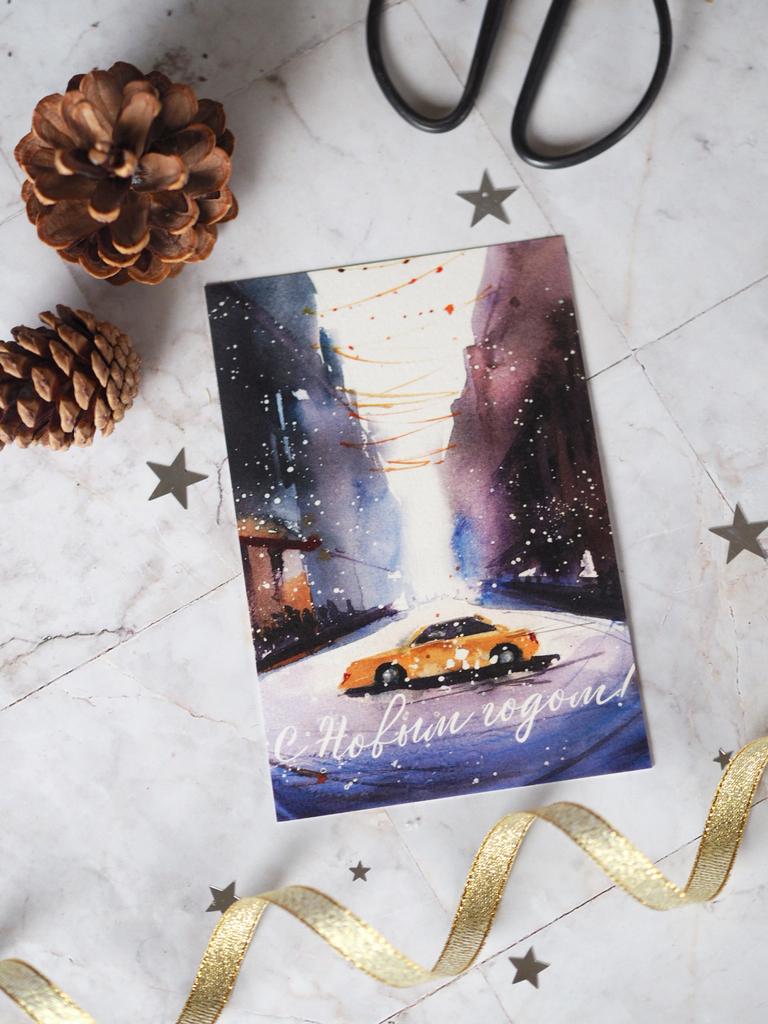 Открытка Такси Нью-Йорка