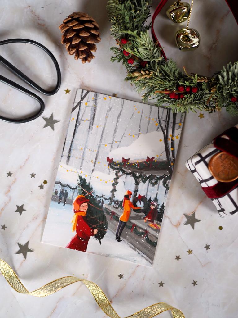 Открытка рождественская Ярмарка