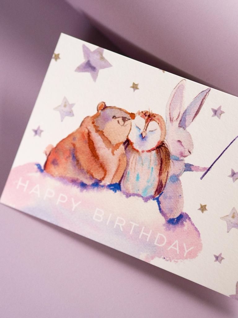 Открытка "Мишка, Сова, Заяц"