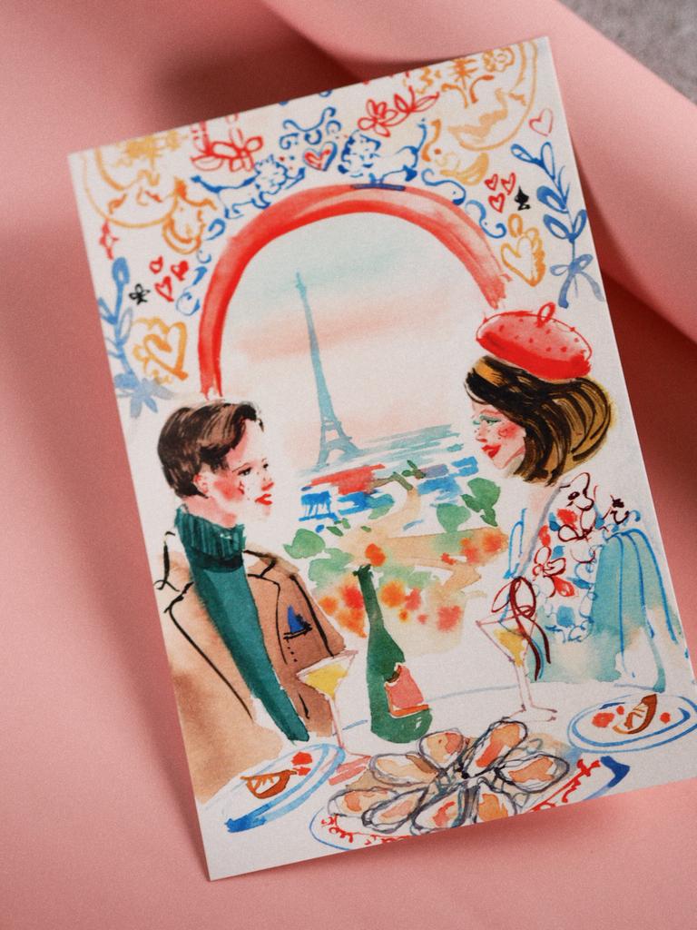 Открытка ужин в Париже