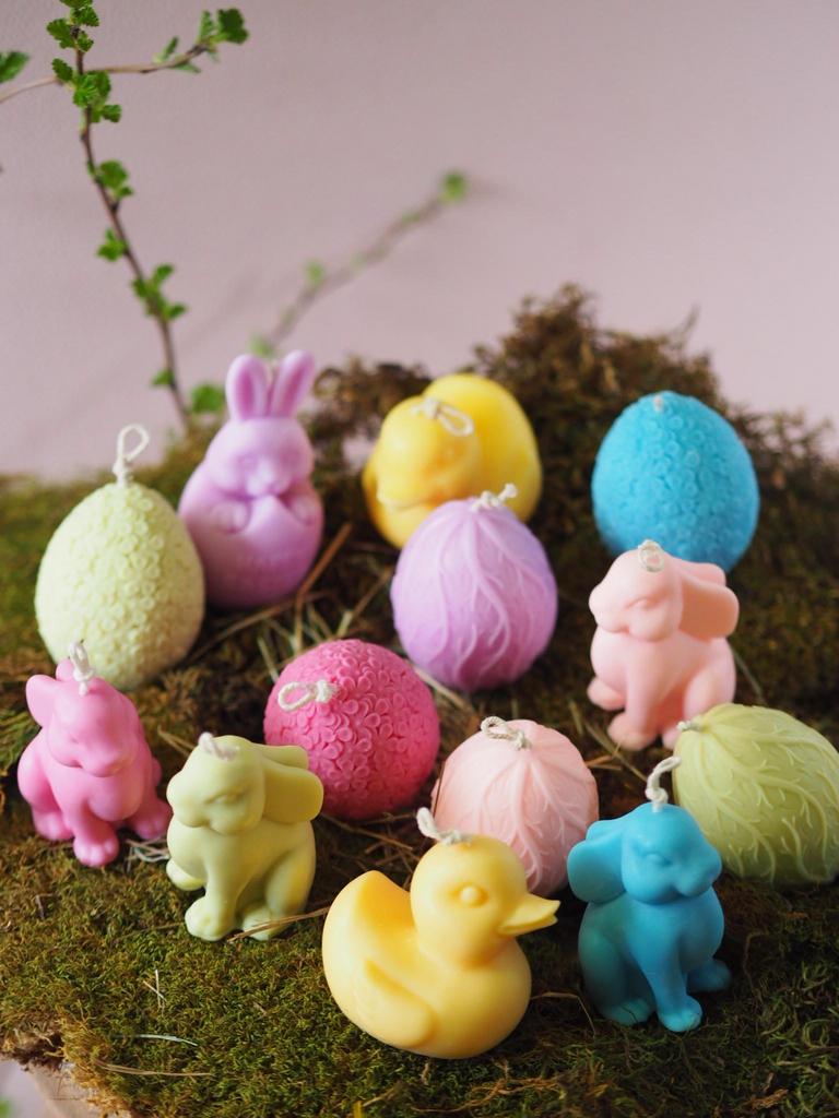 Пасхальные свечи яичко, зайчик, уточка