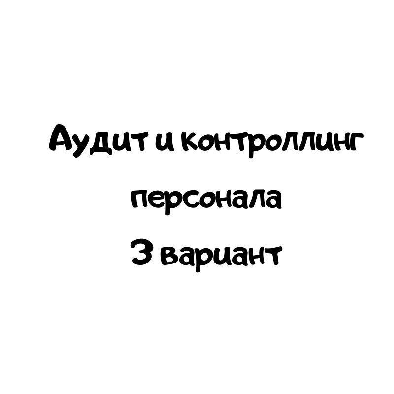 Аудит и контроллинг персонала 3 вариант