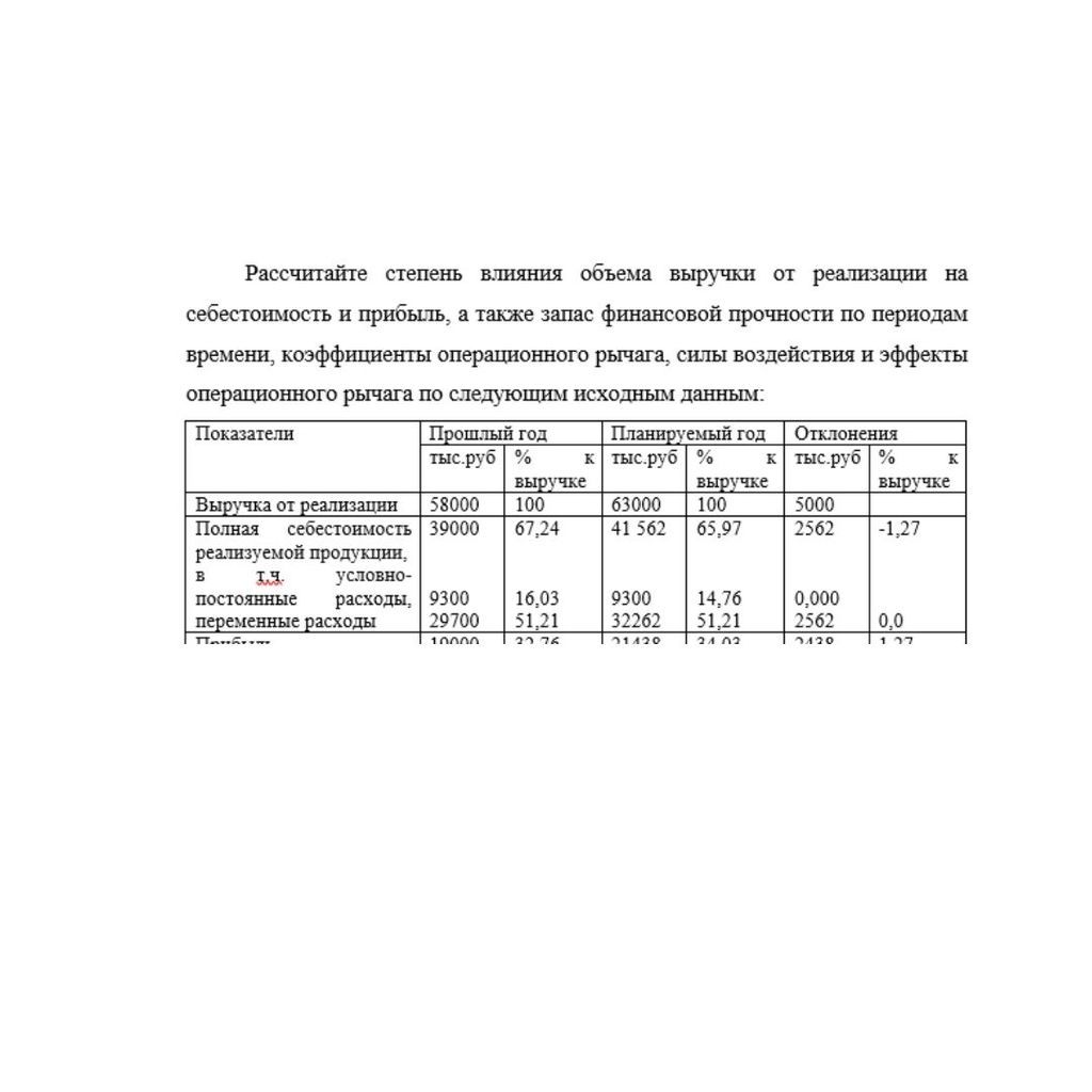 Рассчитайте степень влияния объема выручки от реализации на себестоимость и прибыль, а также запас финансовой прочности по периодам времени, коэффициенты операционного рычага, силы воздействия и эффек