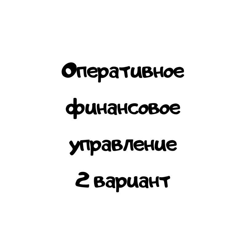 Оперативное финансовое управление 2 вариант