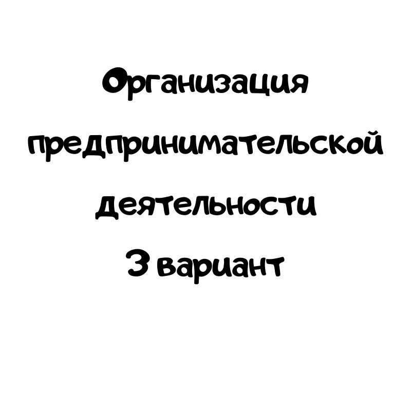 Организация предпринимательской деятельности 3 вариант