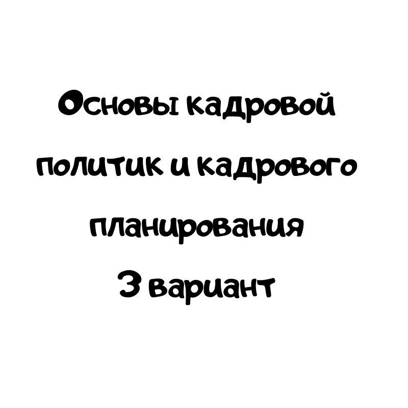 Основы кадровой политик и кадрового планирования 3 вариант