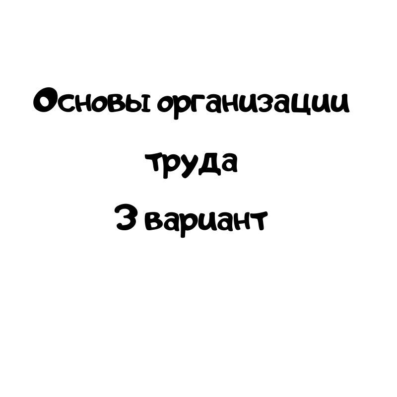 Основы организации труда 3 вариант
