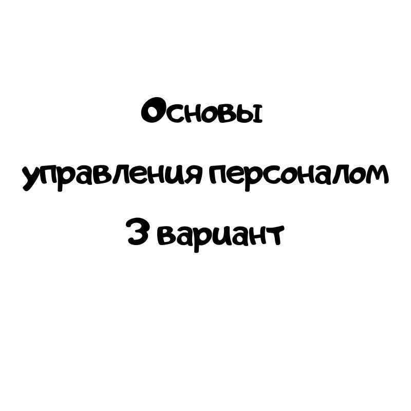Основы  управления персоналом 3 вариант