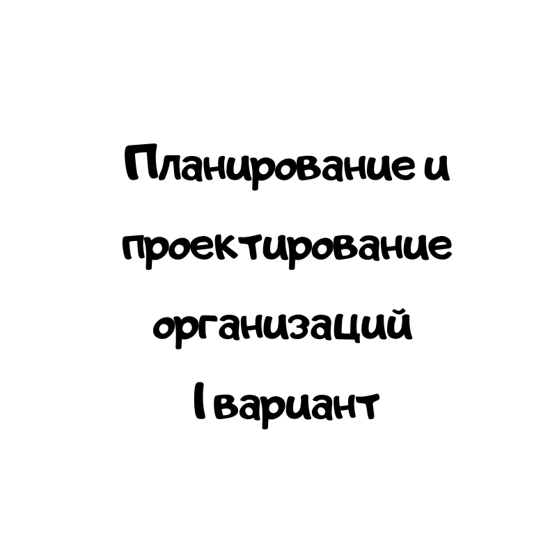 Планирование и проектирование организаций 1 вариант