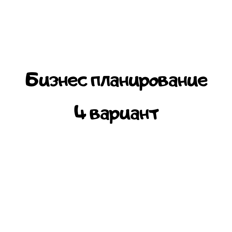 Бизнес планирование 4 вариант