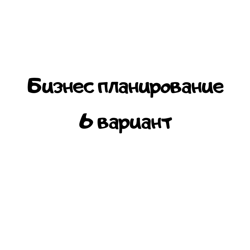 Бизнес планирование 6 вариант