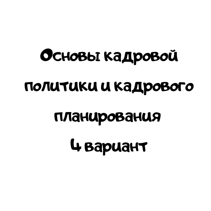 Основы кадровой политик и кадрового планирования 4 вариант