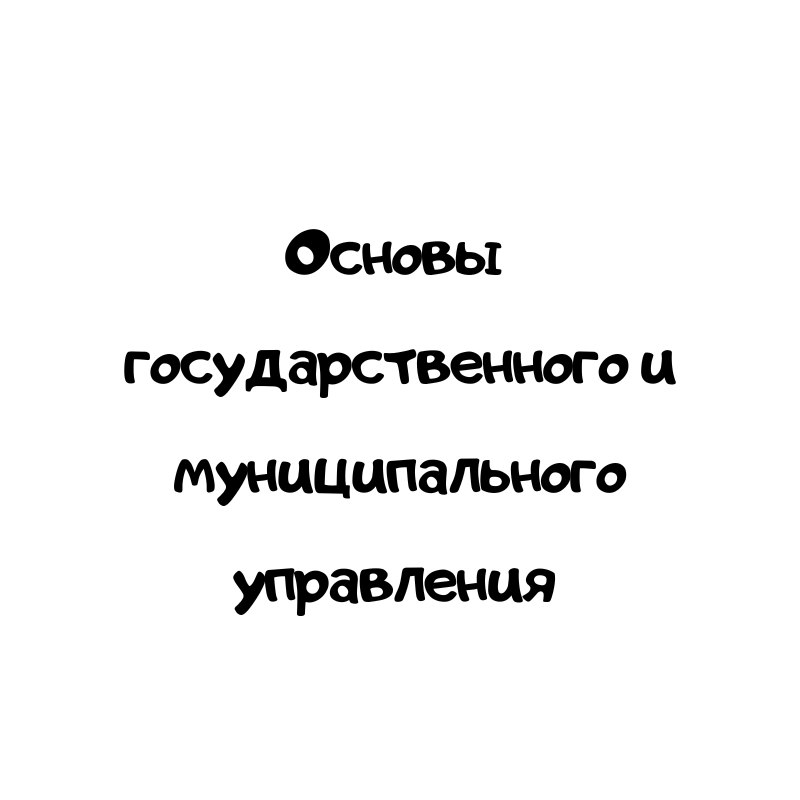 Основы государственного и муниципального управления 1
