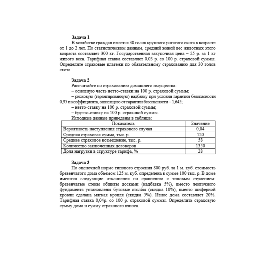 Экономика страхового дела ТК – 7
