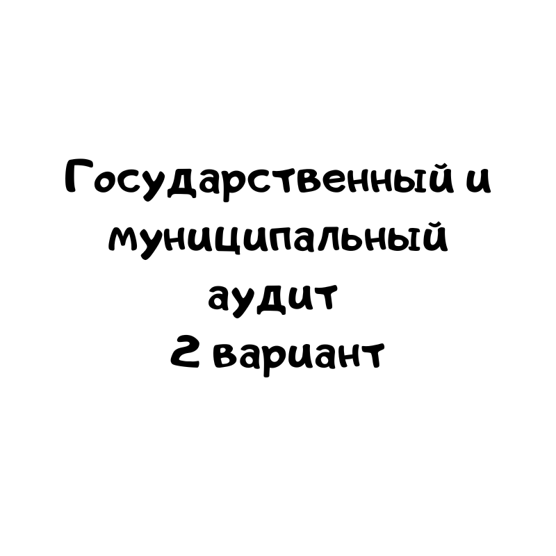 Государственный и муниципальный аудит 2 вариант