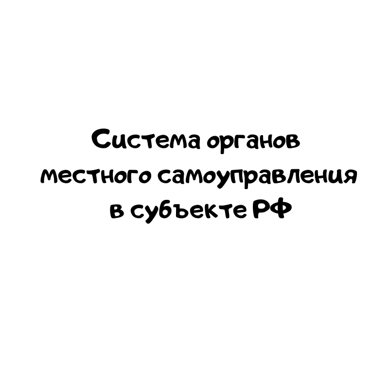 Система органов местного самоуправления в субъекте РФ