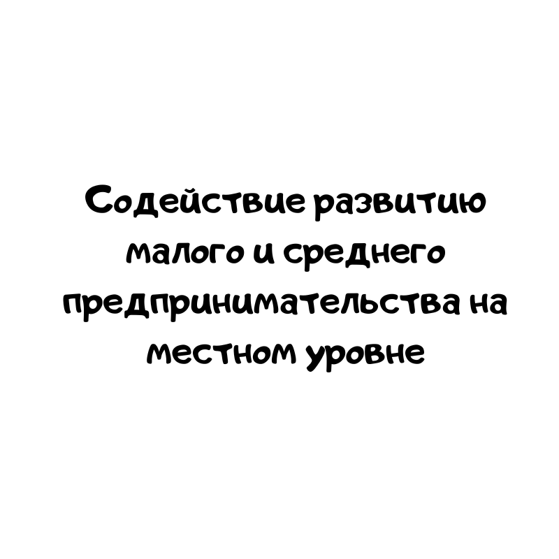 Содействие развитию малого и среднего предпринимательства на местном уровне