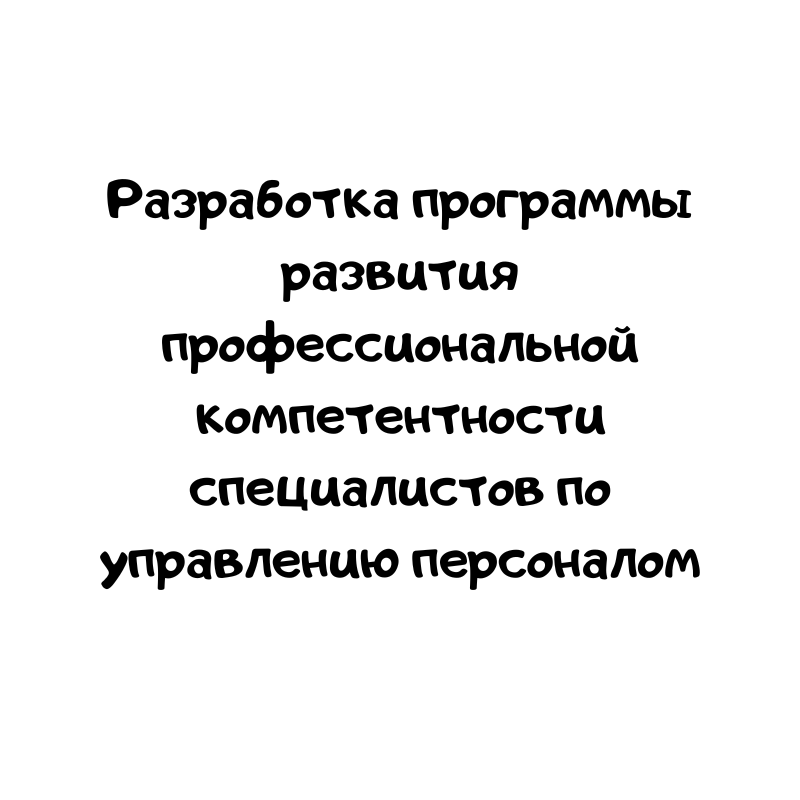 Разработка программы развития профессиональной компетентности специалистов по управлению персоналом