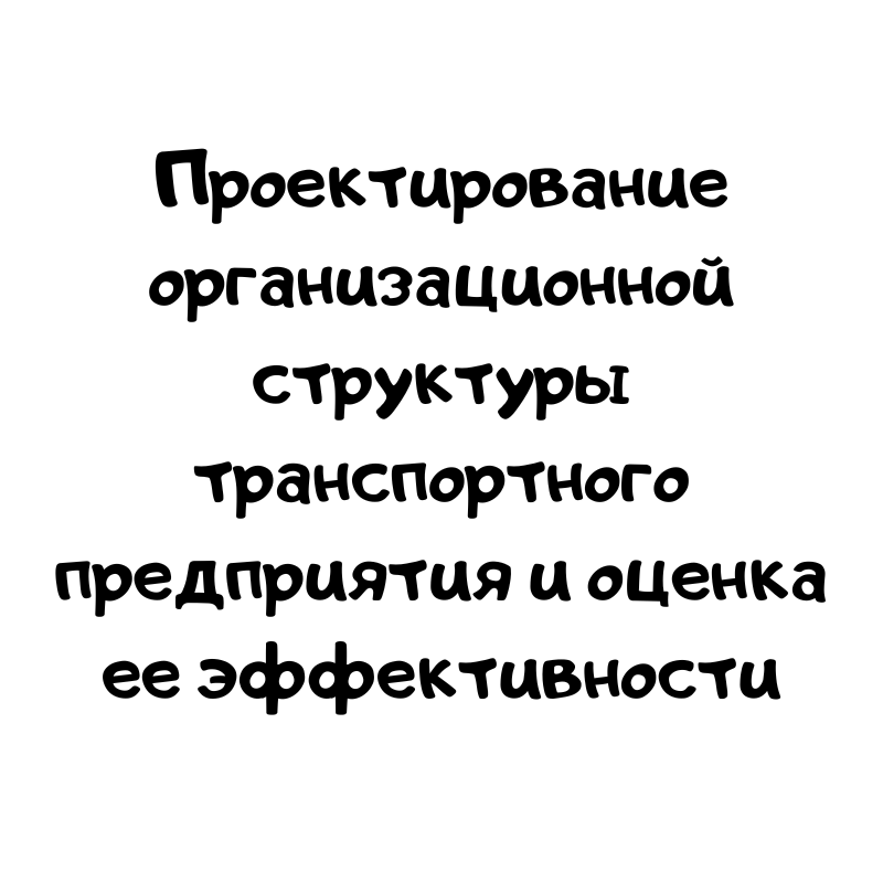 Проектирование организационной структуры транспортного предприятия и оценка ее эффективности