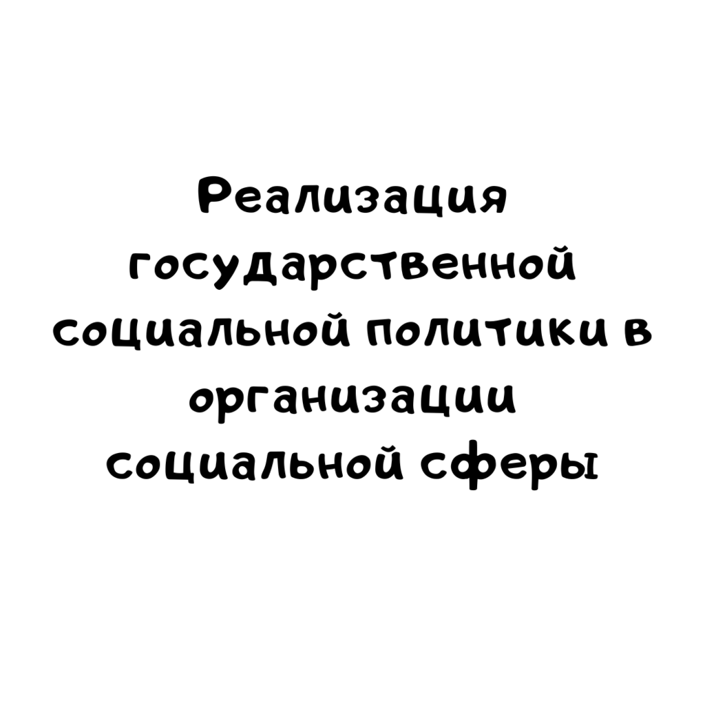 Реализация государственной социальной политики в организации социальной сферы