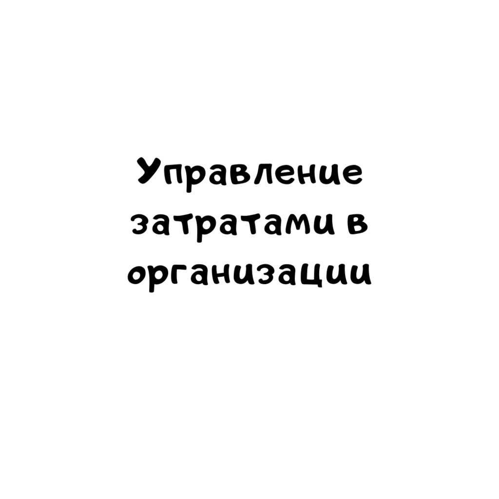 Управление затратами в организации