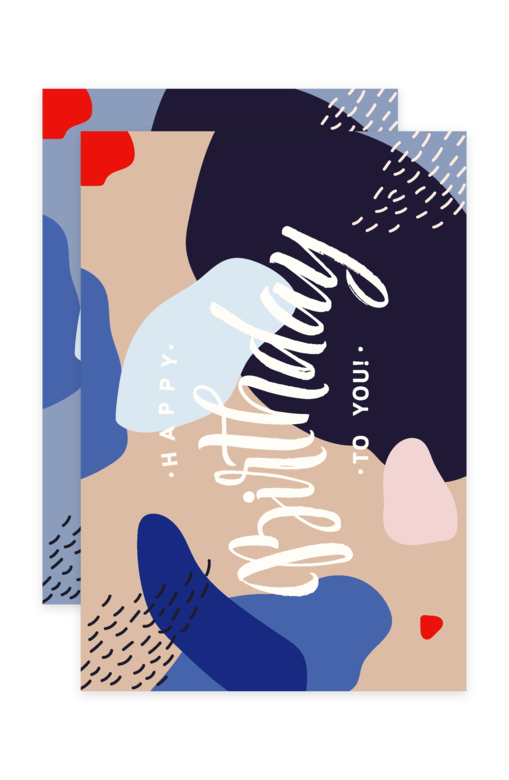 Открытка "Happy Birthday / Beige"