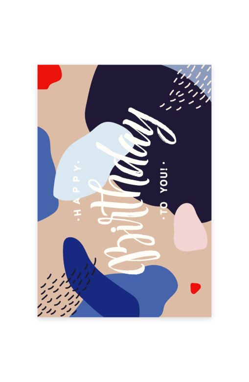 Открытка "Happy Birthday / Beige"