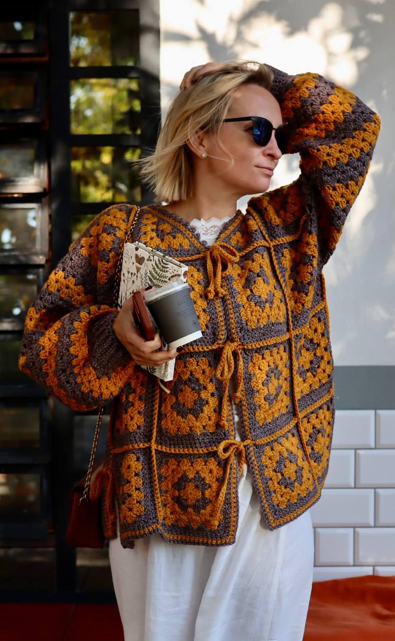 МК кардиган "Бабушкин квадрат"
