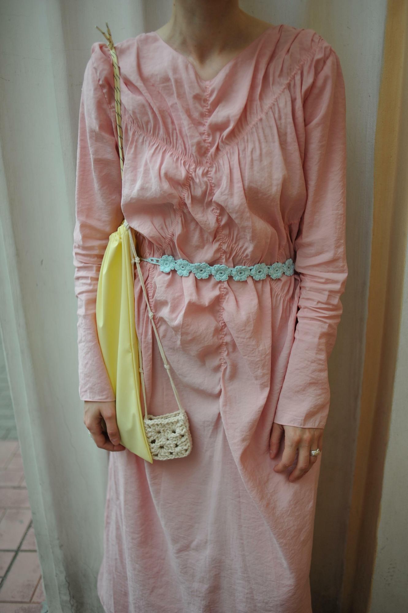 Чокер-пояс из цветов голубой